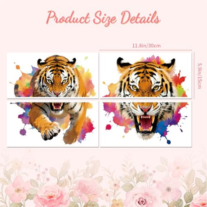 Peacoblue Tiger Rub On Transfers for Furniture Craft 6"x12" - style: Tiger