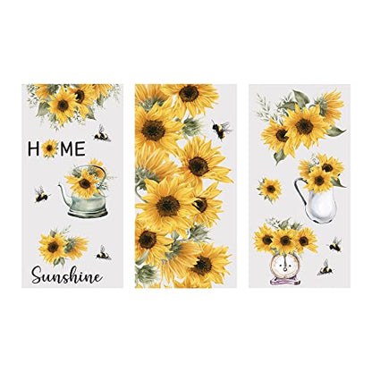 Rub on Transfers for Crafts and Furniture | 3 Design Sheets 6”x 12” | Home Decor Transfers | Furniture and Craft Decals | by Thymeless Designs (A Pocketful of Sunflowers) - style: A Pocketful of Sunflowers