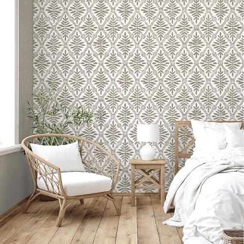 Peel and Stick Wallpaper Grey and Brown Contact Paper 17in x 197in - color: Gray, size: 16.9" x 196.8"