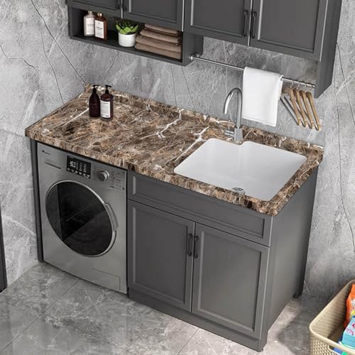 Brown Marble Contact Paper Granite Peel and Stick Countertops Self-Adhesive - size: 17.7" x 393.7"