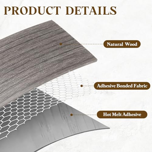uxcell 7/8 Inchx50ft Wood Veneer Edge Banding Pre-Glued Flexible - size: 7/8 Inch x 50ft