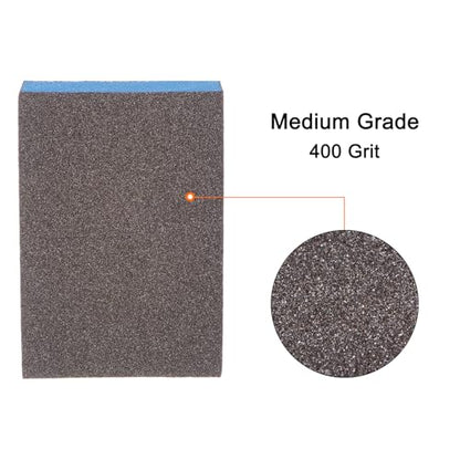 HARFINGTON 8pcs Sanding Sponge Blocks #120 (400 Grits) Wet/Dry Hand Sanding Sponges, 100x70x25mm Foam Sanding Block Pad for Polishing Kitchen Metal Wood Drywall Furniture, Brown&Blue - color: Brown, Blue, size: 400 Grits