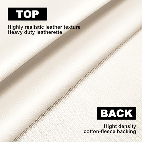 Faux Leather, Marine Vinyl PVC Leather for DIY Upholstery, Sofa Car Boat Seat Repair, Waterproof & Easy to Clean, White (1 FT 55x12 Inch) - color: White, size: 1Ft (55x12inch)