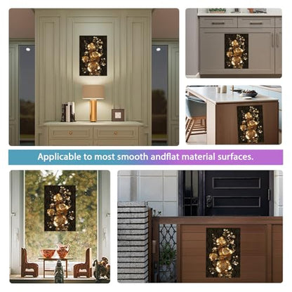 GLOBLELAND 3 Sheets 3D Gold Peony Rub on Transfer for Furniture 6×12 inch - style: 3D Golden Peony