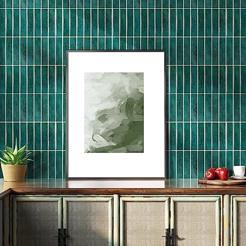 Peel and Stick Tile，New Upgrade Thicker Design Self Adhesive 12" x 12" Large Premium Peel and Stick Backsplash for Kitchen,Bathroom, Living Room, RV Etc（10-Sheet）. - color: Turquoise Green