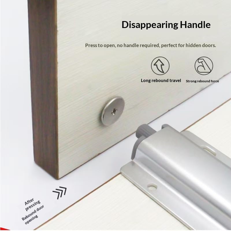 4-Pcs Magnetic Push-to-Open Cabinet Latches, Black - color: Black-4pcs