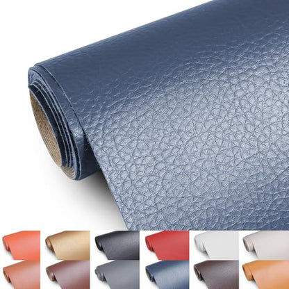 Faux Leather 0.7mm Upholstery Fabric by the Yard 8 Yard Navy Blue - color: Navy Blue, size: 8 Yard