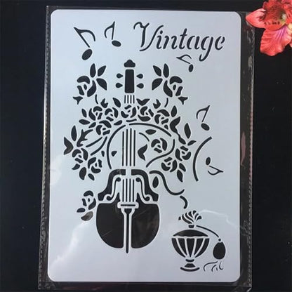 TIAMECH A4 Reusable Violin Stencil for Painting - style: Violin