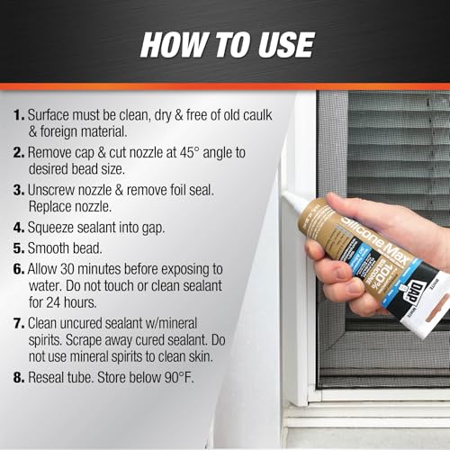 DAP Silicone Max All Purpose Sealant, Clear, 2.8 Oz (7079808792)