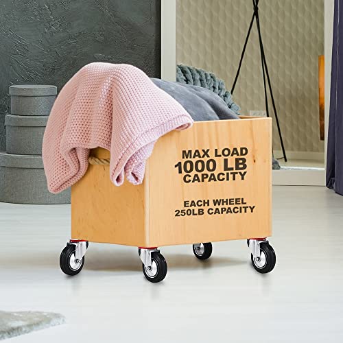 12 Pack 3" Swivel Caster Wheels Rubber Base with Top Plate & Bearing Heavy Duty (12 Pack - no Brake) - size: 3 inches - 12 pack - No Brake