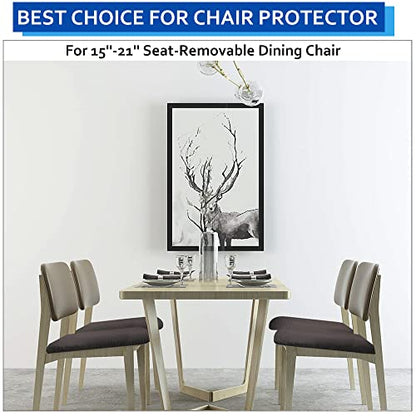 BUYUE Dining Room Chair Seat Covers Set of 6, TPU not Mixed, Friendly Jacquard Fabric Stretch Washable Slipcover for Kitchen Seat Cushions, Brown-6PCS - color: Brown, size: 6pcs
