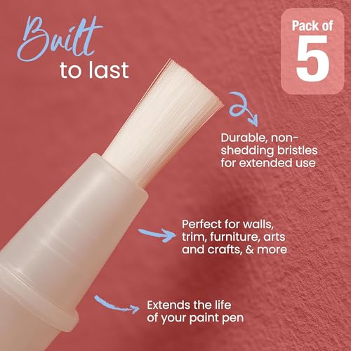 Slobproof Replacement Brush Tips for Refillable Touch-Up Paint Pens, 5pk - size: 5 Count (Pack of 1)