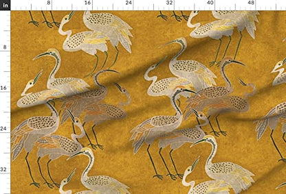 Spoonflower Fabric Maximalism Art Deco Birds Boho on Upholstery Velvet - size: Yard