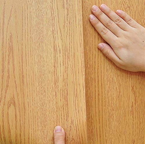UPREDO Brown Wood Grain Adhesive Paper Wall Paper Vinyl Funitures Dresser Drawer Cabinet Sticker (15.8X79inch, Brown) - size: 15.8"W x 79"L