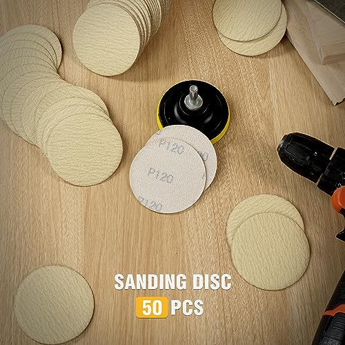 S SATC 50PCS 3 Inch Hook and Loop Sanding Disc 120 Grit Sanding Discs for Random Orbital Sander Aluminum Oxide Sandpaper Discs for Woodworking Automotive Metal - style: 120Grit 50 pack