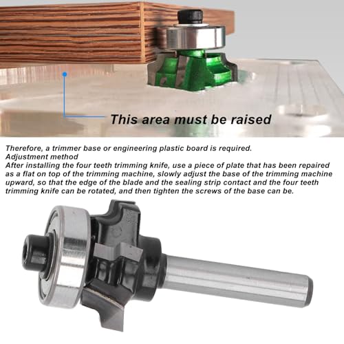 Carbide Roundover Edging Router Bit, 4 Flutes for Woodworking, Crafting, DIY Accurate Trimming, Form Cut, Bead Router bit, Round Over Router Bit