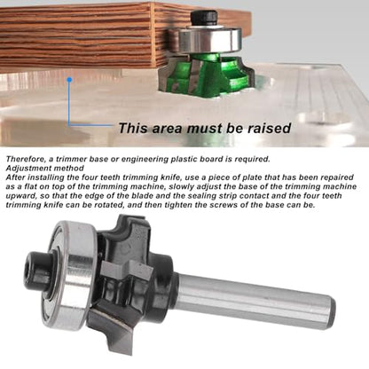 Carbide Roundover Edging Router Bit, 4 Flutes for Woodworking, Crafting, DIY Accurate Trimming, Form Cut, Bead Router bit, Round Over Router Bit