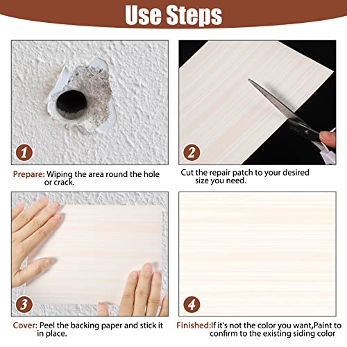 Mudder 20 Pieces Vinyl Siding Repair Kit 6 x 8 in Fence Repair Kit,Yellow - color: Yellow