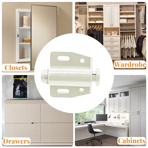 2Pcs Magnetic Push Latch Cabinet Door Catch (White) - color: White, size: Style 2