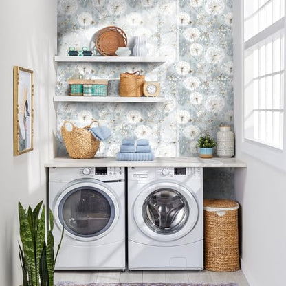Nukofal Floral Wallpaper Peel and Stick Dandelion Contact Paper 16.9"x118" - color: Dandelion, size: 16.9" x 118.1"