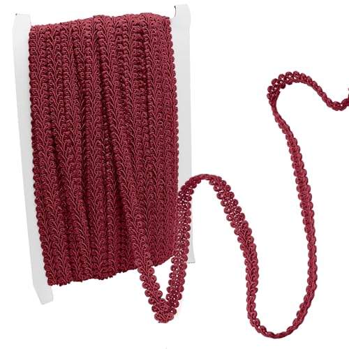 Dark Red Gimp Braid Trim, 1/2 Inch Width - color: Dark Red