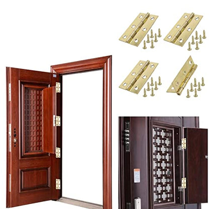 4 Pack Brass Cabinet Hinges 2 Inch for Furniture Drawer Doors - size: 2inch
