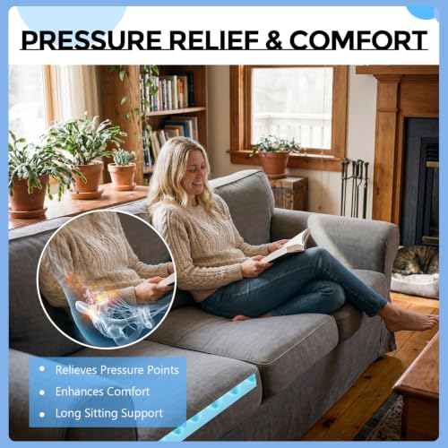 Gerrii 72" X 24" X 1" Egg Foam Pad, 30d High-Density Couch Cushion, Blue - color: Blue, size: 72" X 24" X 1"