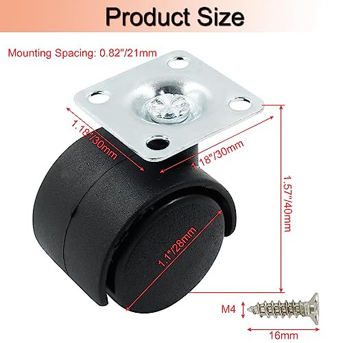1 Inch Swivel Caster Wheels, Plate Caster, 4pcs - style: 1 Inch