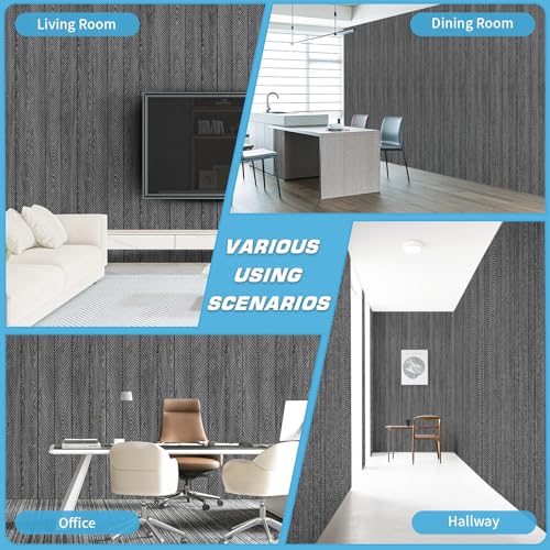 Art3d Herringbone Slim Slat Wall Panels, 104" x 12", 4-Pack, Weathered Teak - color: Herringbone Weathered Teak