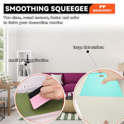 WRAPXPERT Peel and Stick Wallpaper Tools,Wallpaper Smoothing Tool Kit with Smoother,Edge Guider,Paste Brush for Backsplash Tile,Contact Paper - color: T123