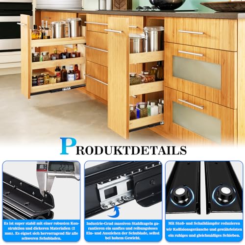 Heavy Duty Drawer Slides 12 14 16 18 20 22 24 26 28 30 32 34 36 40 44 48 52 56 60 Inch 500 Lbs Side Mount Full Extension Ball (Load: 250 lb – Bottom Mount, 16 Inch) - size: 16 Inch, style: Load: 250 lb – Bottom Mount