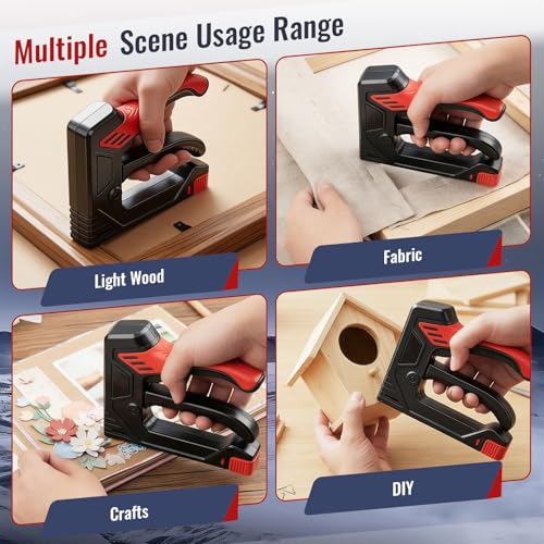 6-in-1 Heavy Duty Staple Gun for Wood, Upholstery & DIY Projects