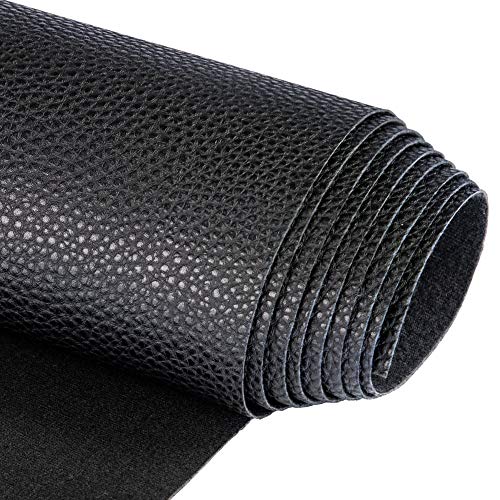 TORRAMI Soft Faux Leather Fabric, 1 Yard 54 x 36 in, Black PU Leather - color: Black, size: 1 Yard (54 x 36 inch)