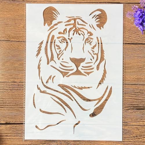 TIAMECH A4 Reusable Tiger Stripe Stencil for Painting - style: Tiger Stripe