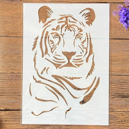 TIAMECH A4 Reusable Tiger Stripe Stencil for Painting - style: Tiger Stripe