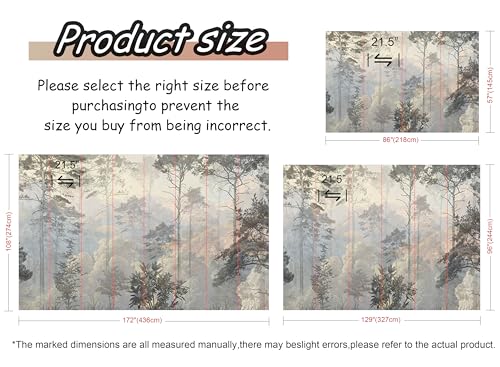 Jdayda Hazy Forest Wall Mural, Abstract Nature Landscape - color: MURAL-308, size: 129" x 96"