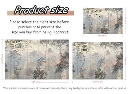 Jdayda Hazy Forest Wall Mural, Abstract Nature Landscape - color: MURAL-308, size: 129" x 96"