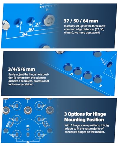 11-Hole Shelf Pin Jig,Hinge Template, Cabinet Hardware Drilling Tool,Colbat
