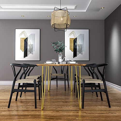 Osring 24 Inch Furniture Hairpin Legs Gold,1/2" Dia 3-Rods Metal Table Feet - color: Gold, size: 24 Inch
