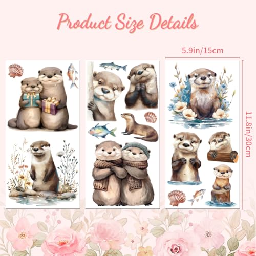 Peacoblue River Animal Rub On Transfers for Furniture Craft 6"x12" - style: River Animal