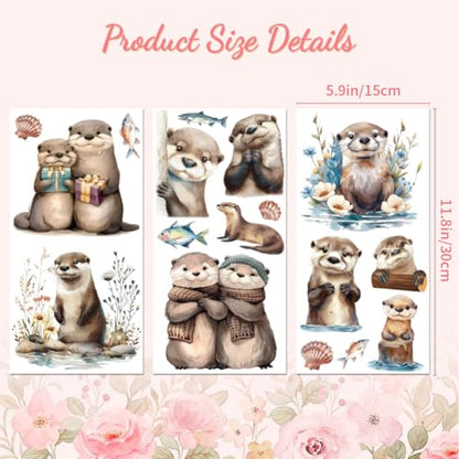 Peacoblue River Animal Rub On Transfers for Furniture Craft 6"x12" - style: River Animal