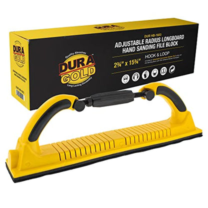 Dura-Gold Adjustable Radius Flex Longboard Hand Sanding Block, Hook & Loop - style: Radius Flex