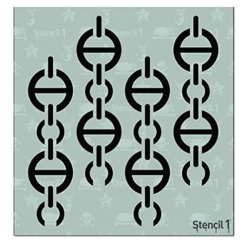 Stencil1 Chain Couture Stencil Durable Quality Reusable Stencils for Painting - Create Stencil Crafts and Decor - Decor on Walls Fabric & Furniture Recyclable Art Craft - 5.75" x 6" - color: Chain Couture Stencil