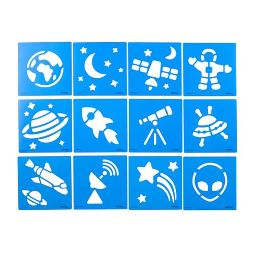 Colorations Space Stencil Set - Set of 12 - style: Outer Space 12PK