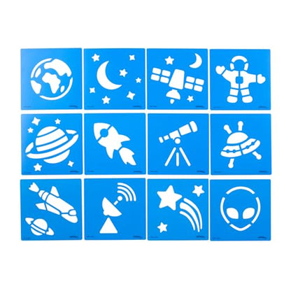 Colorations Space Stencil Set - Set of 12 - style: Outer Space 12PK