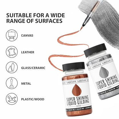 KAMENSKAYA Liquid Bronze Leaf Paint - Alcohol Based Fast Drying Bronze Liquid Leaf, 3.38 fl oz (100 ml) - color: Bronze, size: 3.38 Fl Oz (Pack of 1)