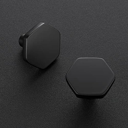 Matte Black Cabinet Knobs 1.1 in Hexagon 15 Pack Solid Kitchen Hardware - color: Matte Black