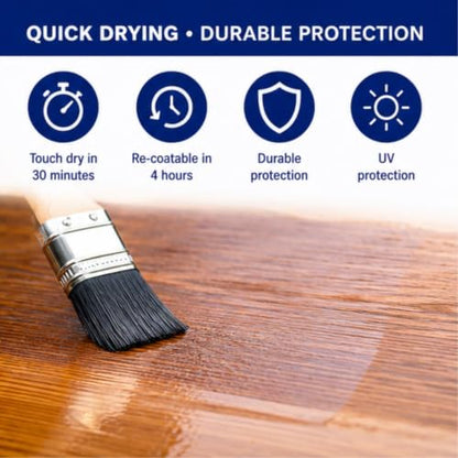 Rustins Quick Dry Outdoor Clear Satin Varnish 1L