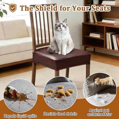 Dioxide Chair Covers,Seat Covers for Dining Room Chairs,Brown,Set of 2 - color: Model B - Brown, size: set of 2