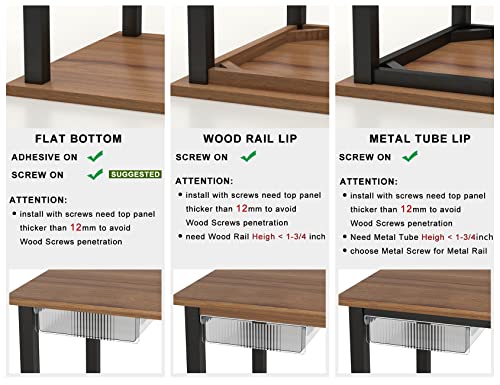 Keenkee Under Desk Drawers, Clear Light Black